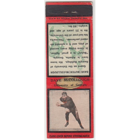 1934 Diamond Matchbook- Dave McCollugh