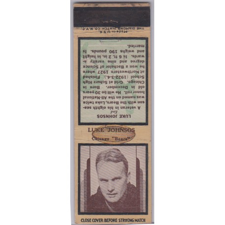 1936 Diamond Matchbook - Luke Johnsos