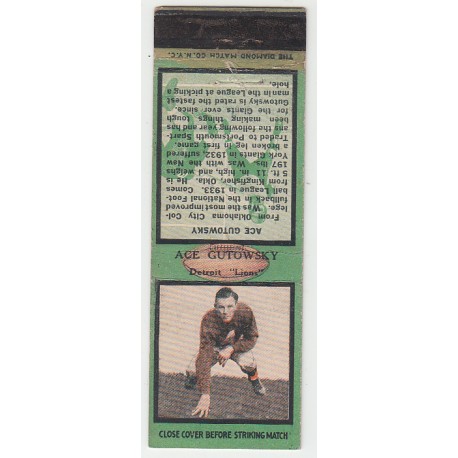 1934 Diamond Matchbook - Ace Gutowsky