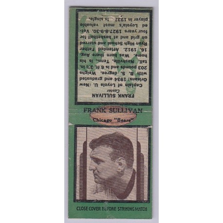 1937 Diamond Matchbook - Frank Sullivan