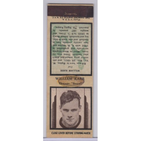 1937 Diamond Matchbook - William Karr