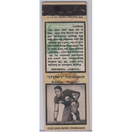 1934 Diamond Matchbook- Stumpy Thomason