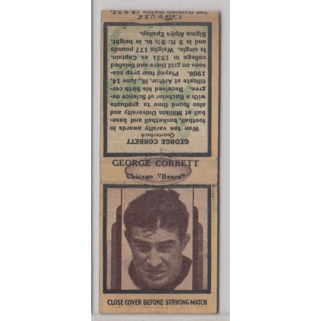 1936 Diamond Matchbook - George Corbett