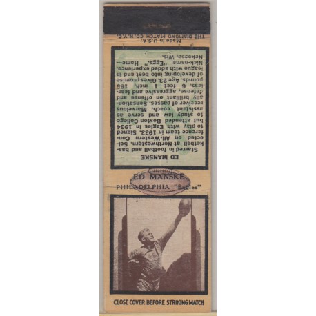 1936 Diamond Matchbook - Ed Manske