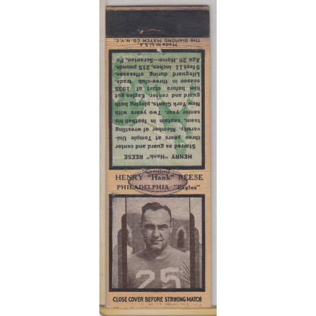 1936 Diamond Matchbook - Henry Reese