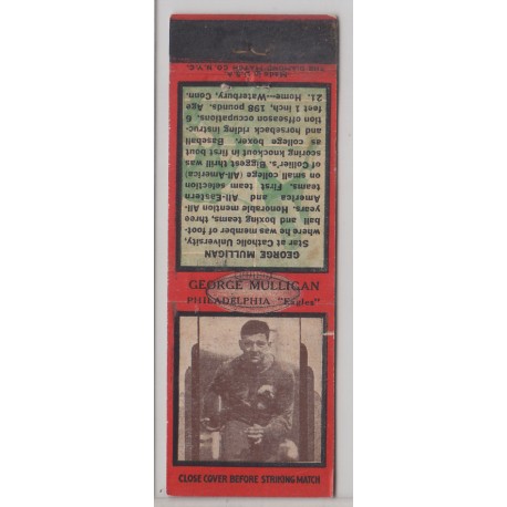 1936 Diamond Matchbook - George Mulligan